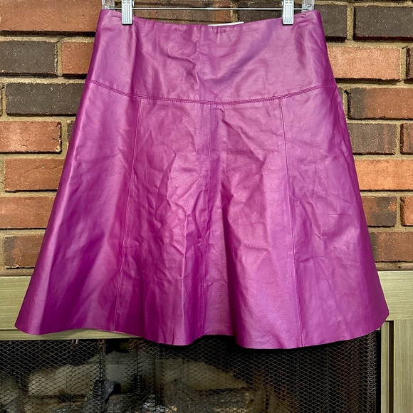 metrostyle Dresses & Skirts - 🛍️NWT  Metrostyle purple/pink Genuine Leather Skirt  Size 6